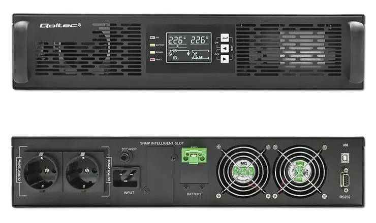 Zasilacz UPS RACK Qoltec 2.4kVA 2400W: niezawodność i ochrona dla Twoich systemów IT