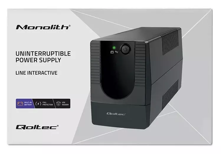 Nieprzerwana praca i ochrona sprzętu - UPS Qoltec Monolith 1000VA 600W, idealny w każdej sytuacji awaryjnej