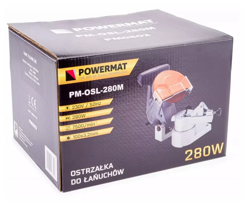 Ostrzałka do łańcuchów Powermat PM-OSL-280M - precyzja i wydajność w każdym szczególe