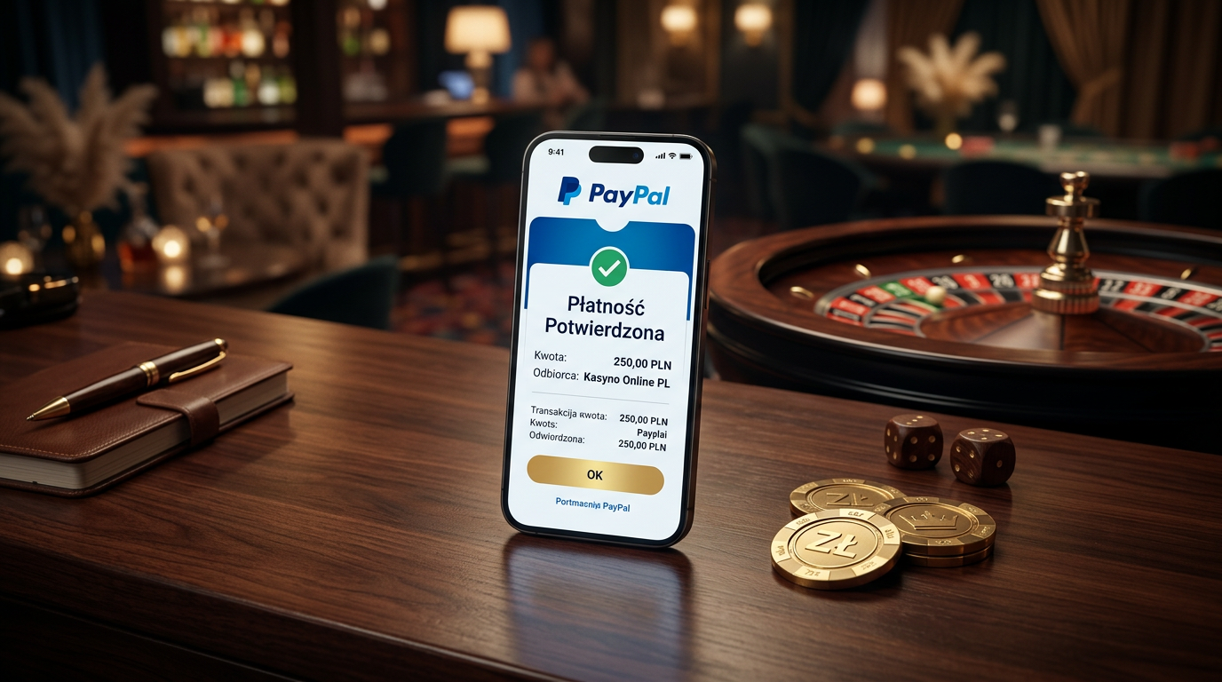 Płatność PayPal w kasynie online na smartfonie