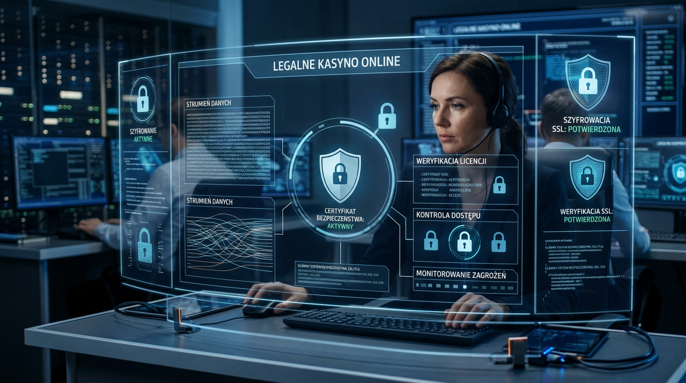 Ekspert cyberbezpieczeństwa analizujący zabezpieczenia kasyna online